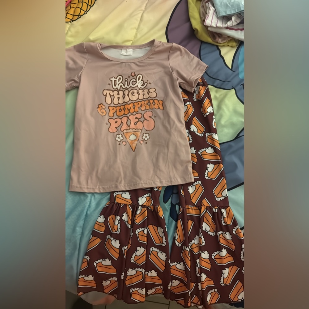 Pumpkin Pie Graphic Tee and Skirt Set